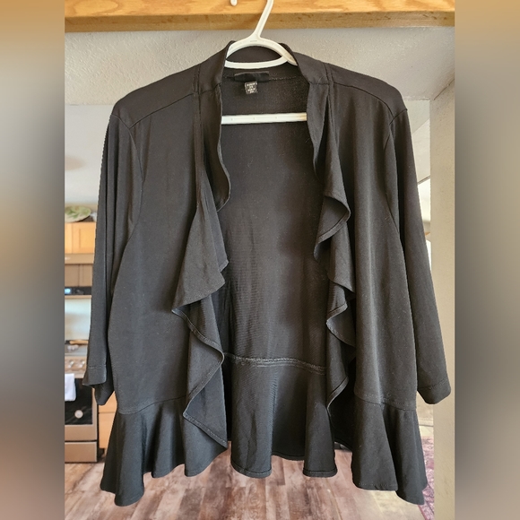 Dressbarn Cropped Ruffle Cardigan - Picture 1 of 3